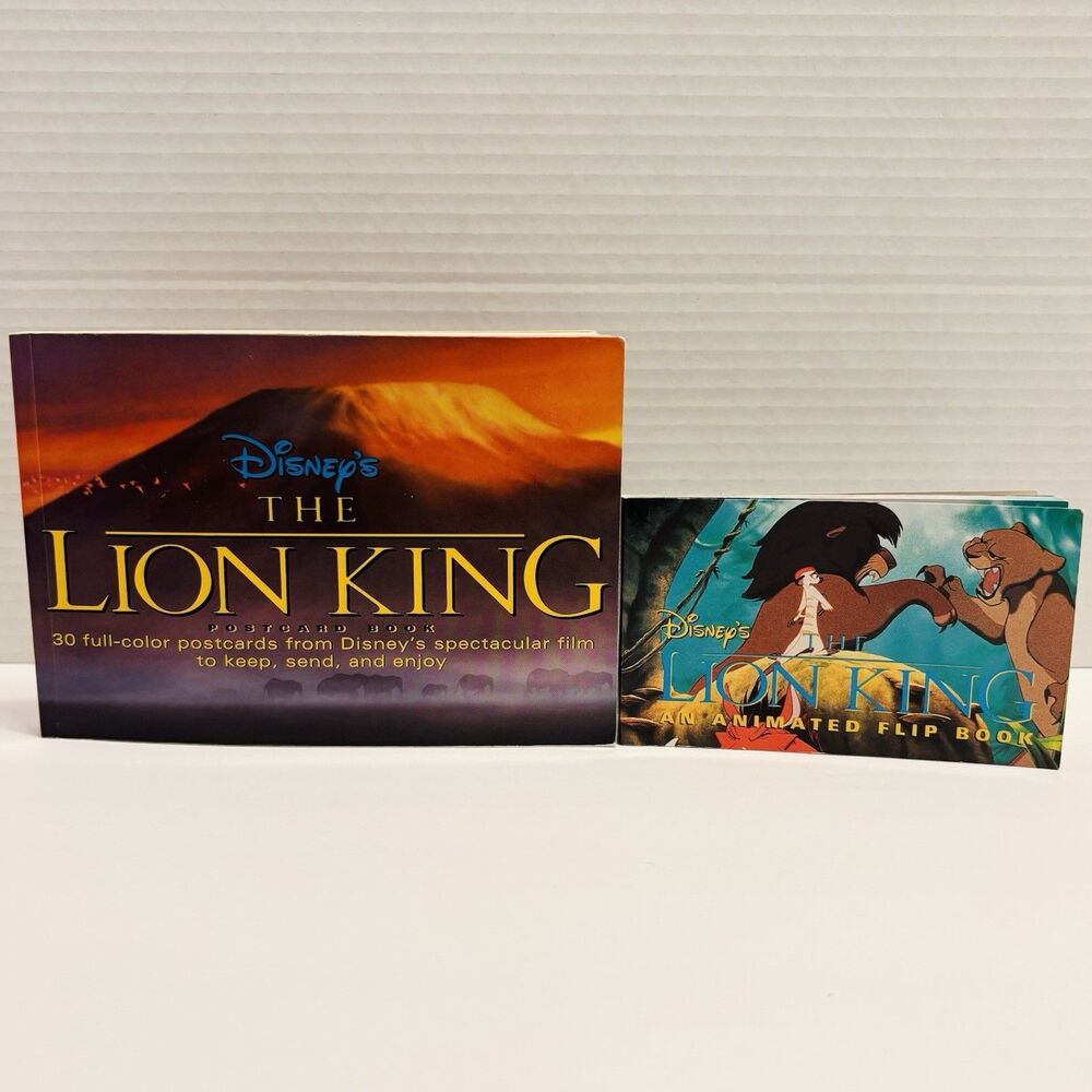 Disney The Lion King 1994 Rate Postcards And Mini Flip Book Vintage Qty Of 2